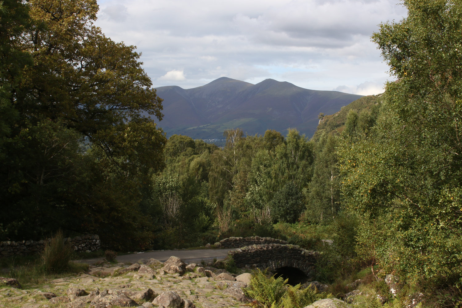 Road with fells in distance