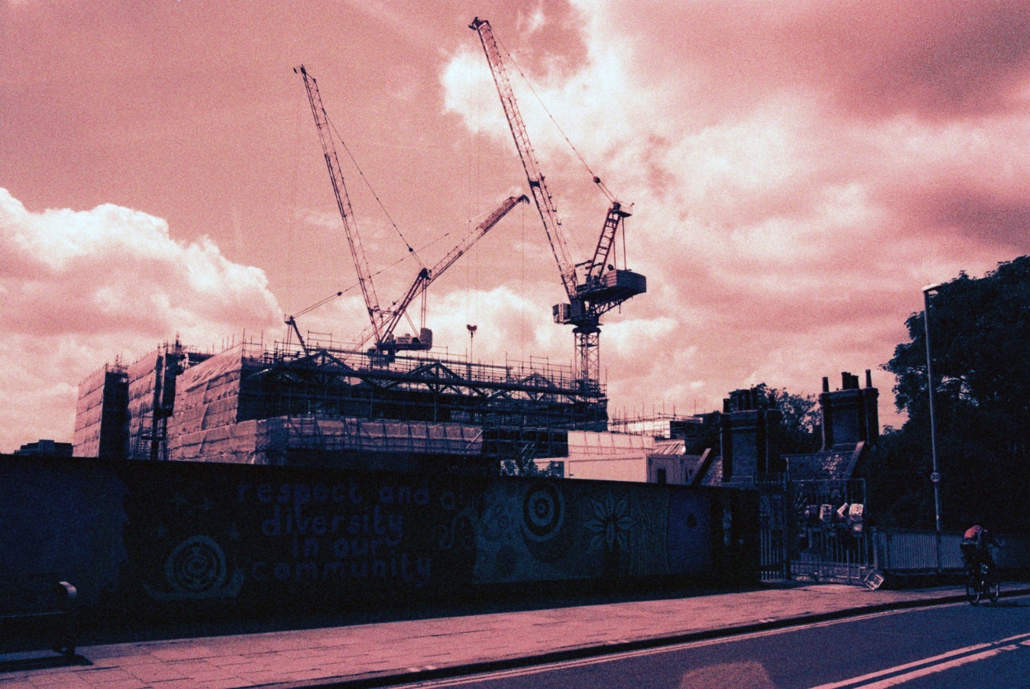 Mill Road Bridge with cranes in background